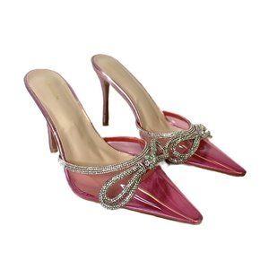 PRETTY LITTLE THING Pink Sparkle Bow Heels